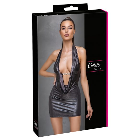 Cottelli Party - tief ausgeschnittenes Kleid (Silber) - L