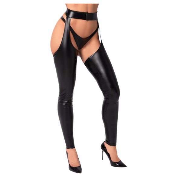 Noir - Glänzende Strumpfhose - Chaps (Schwarz) - M