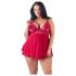 Cottelli Plus Size - Spitzen-Babydoll, luftig (rot) - XL