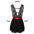 Cottelli Bondage - Häkelspitze Babydoll mit Halsband (schwarz) - M