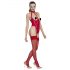 Black Level – Offener Body mit Halsband (Rot) - S