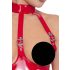 Black Level – Offener Body mit Halsband (Rot) - XXL