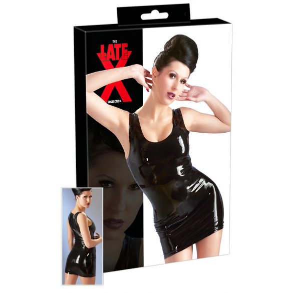 LATEX - mini šaty bez rukávů (černé)  - XL