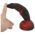 OgazR Hell Dong - přísavkový rýhovaný dildo - 20 cm (černá-červená)