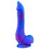 Inkipus - Silikonové dildo s varlaty - 18 cm (modro-růžové)