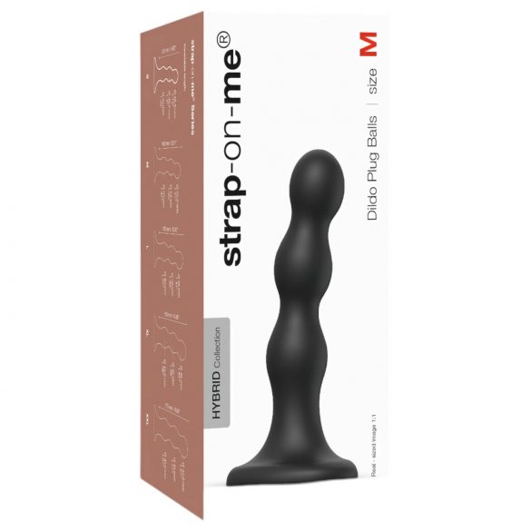 Strap-on-me Balls M - Schwarzer Kugel-Dildo mit Sockel