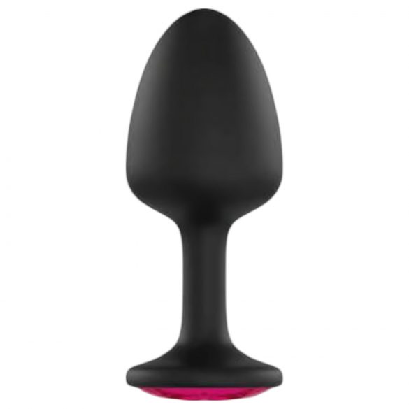 Dorcel Geisha Plug Ruby M - schwarzer Analplug mit pinkem Stein