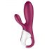 Satisfyer Hot Bunny - chytrý vibrační ohřívač s ramenem na klitoris (červená)