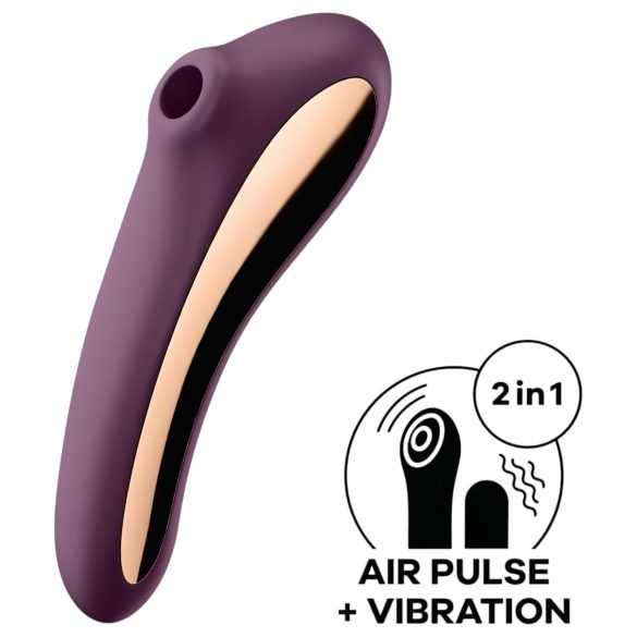 Satisfyer Dual Kiss - 2v1, akumulátorový vaginální a klitoridální vibrátor (fialový)