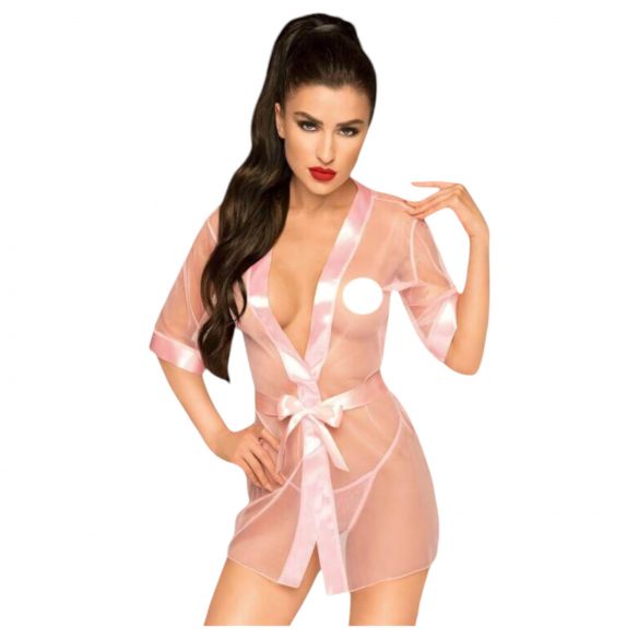 Penthouse Midnight Mirage - Satin-Robe & String (Pink)