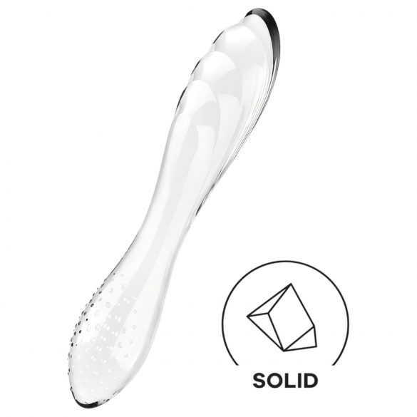 Satisfyer Dazzling Crystal - Doppelseitiger Glaskristall-Dildo (transparent)