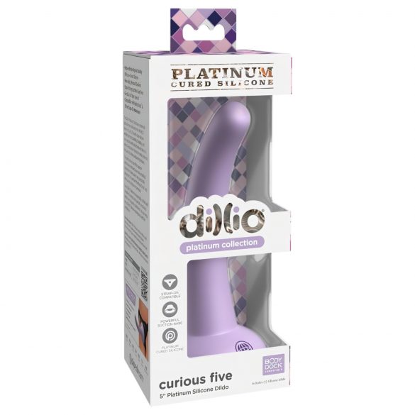 Dillio Curious Five - Lila Silikondildo mit Saugfuß (15 cm)