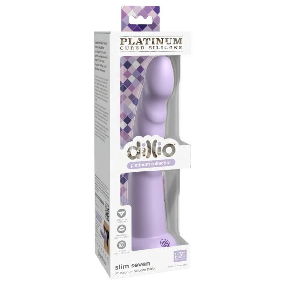 Dillio Slim Seven - Stimulations-Dildo mit Saugnapf (20cm) - Lila