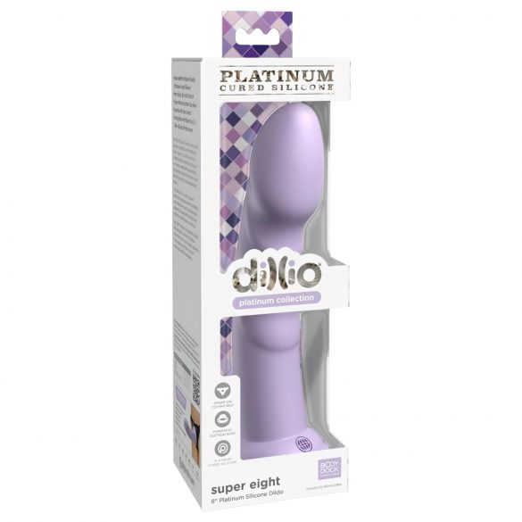 Dillio Super Acht - Silikon-Dildo mit Saugnapf (21 cm) - Lila