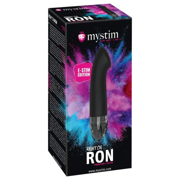 mystim Right on Ron E-Stim - dobíjecí elektrický vibrátor pro bod G (černý)