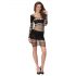 Passion BS105 - Netzmuster-Minikleid (schwarz) - S-L