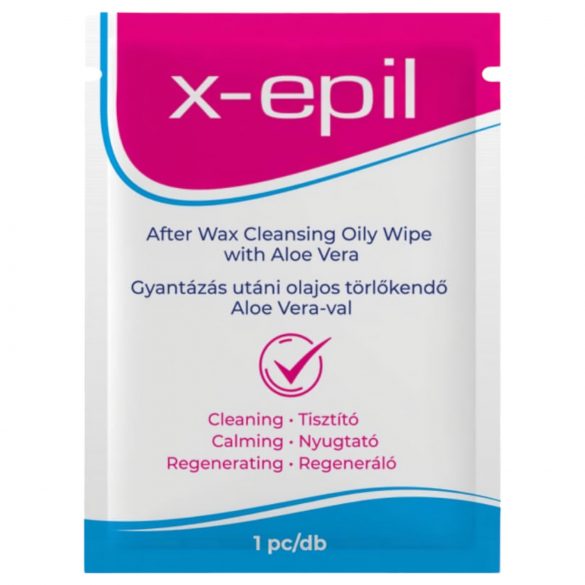 X-Epil - Olejový ubrousek po depilaci (1 ks) - Aloe Vera