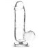 Addiction Crystal - Standfuß Hoden Dildo (transparent) - 15cm