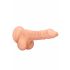 RealRock Dong 7 - realistické dildo s varlaty (17 cm) - přírodní