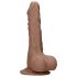 RealRock Dong 7 - Natürlicher Dildo mit Hoden (17 cm) - Dunkel Natur