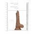 RealRock Dong 8 - realistické dildo s varlaty (20 cm) - tmavě přírodní