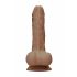 RealRock Dong 9 - naturgetreuer Dildo mit Hoden (23cm) - dunkel natur