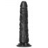 RealRock Slim - realistické dildo s lepivými nožičkami - 15,5 cm (černé)