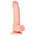 RealRock Curved - připínací, realistické dildo s varlaty - 15,5 cm (přírodní)