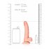 RealRock Curved - připínací, realistické dildo s varlaty - 15,5 cm (přírodní)