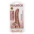 RealRock Curved - připínací, realistické dildo s varlaty - 15,5 cm (tmavě přírodní)