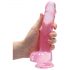 REALROCK - Rosa realistische Dildo - durchsichtig (19cm)