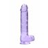 REALROCK - průsvitné realistické dildo - fialové (22cm)