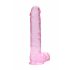 REALROCK - průsvitné realistické dildo - růžové (22cm)