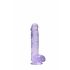 REALROCK - průsvitné realistické dildo - fialové (15cm)