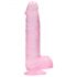 REALROCK - průsvitné realistické dildo - růžové (15cm)