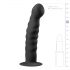 Easytoys Gerippt - Saugnapf Anal-Dildo (14cm) - Schwarz