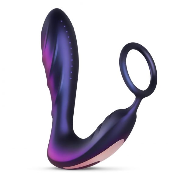 Hueman Hole Anal Vibrator With Cockring - nabíjecí anální vibrátor a kroužek na penis (fialový)