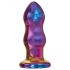 Glamour Glas - Funk-Glas-Analdildo - Wellenform (bunt)