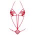 Obsessive Luiza - Roter Tulpen-Body mit Riemen (S/M)