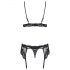 Obsessive 810-SEG-1 - Schwarzes Spitzen-Dessous-Set