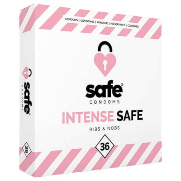 SAFE Intense Safe - vroubkované a tečkované kondomy (36ks)