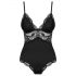 Obsessive 810-TED-1 - Spitzendetails, elastischer Body (schwarz)