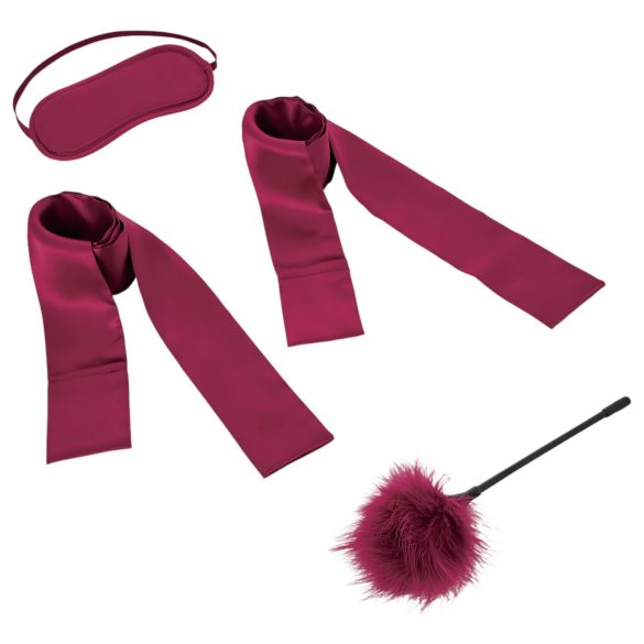 S&M - Satin Bondage-Set für Anfänger (Rot) - 4-teilig